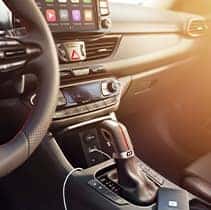 Hyundai Hybrid for Everyone at Washington Hyundai | Close-up of Elantra's center console