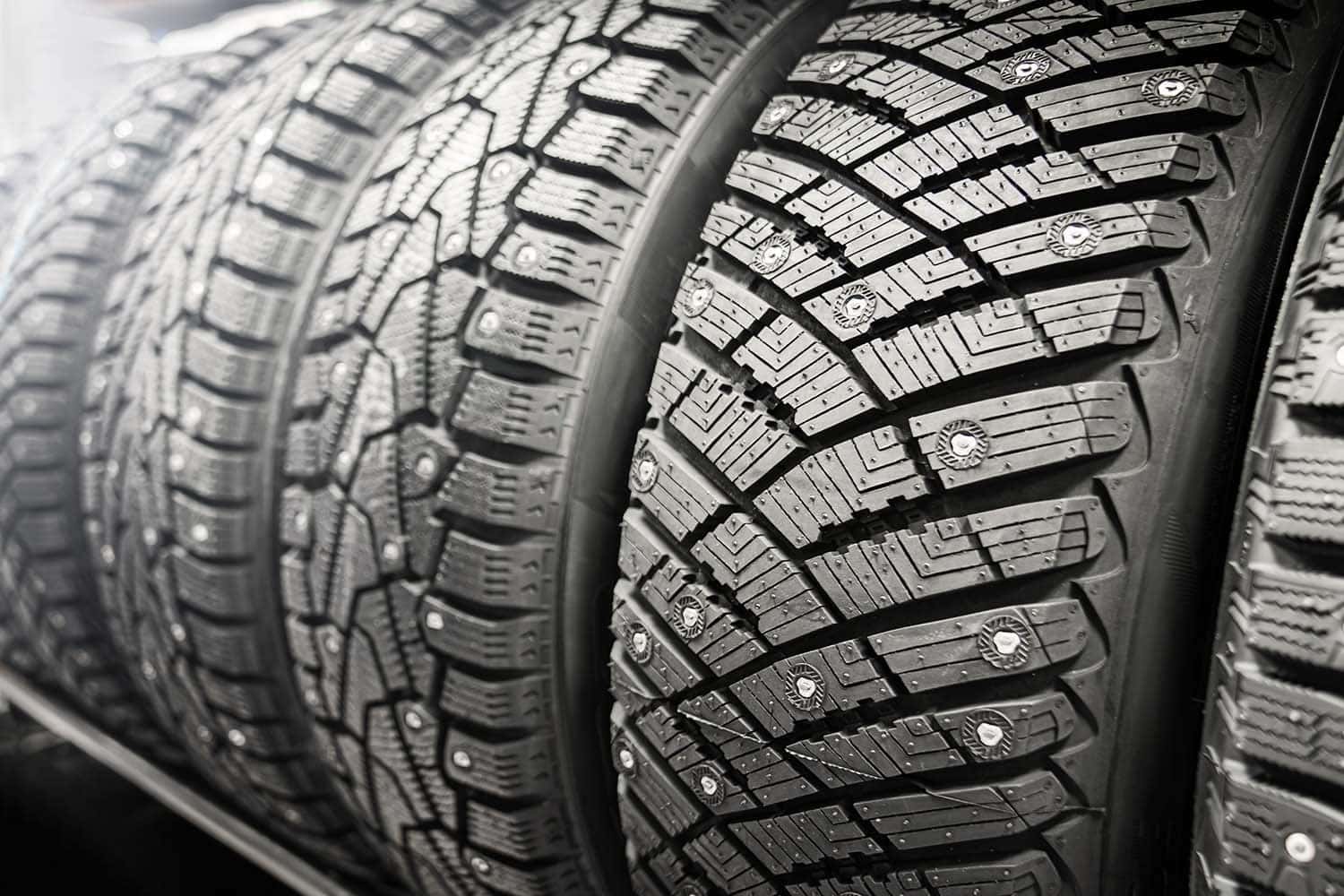 The Cold Facts of Winter Tires | Washington Hyundai in Washington, PA | Close up picture of studded winter tires